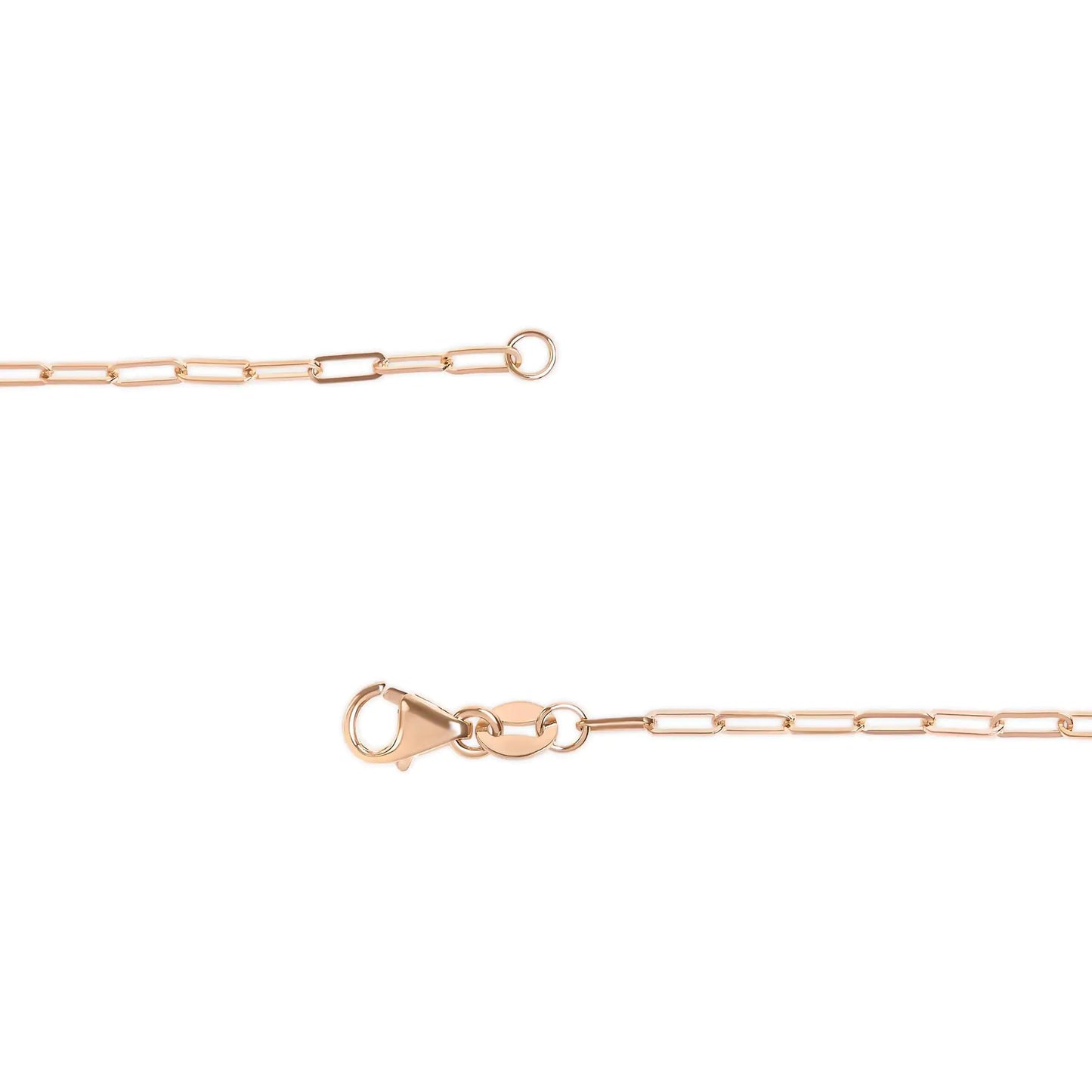 Unisex Solid 14K Gold 1.5mm Paperclip Chain Necklace - Choice of Length and Metal Color