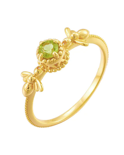 Natural Olivine Ring for Women's Fashion