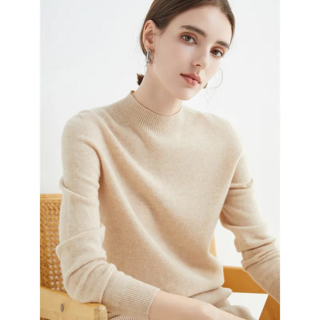 Seamless Half-Neck Loose Pullover