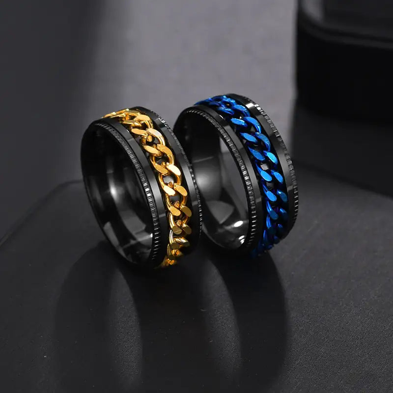 Rotatable Chain Fidget Ring