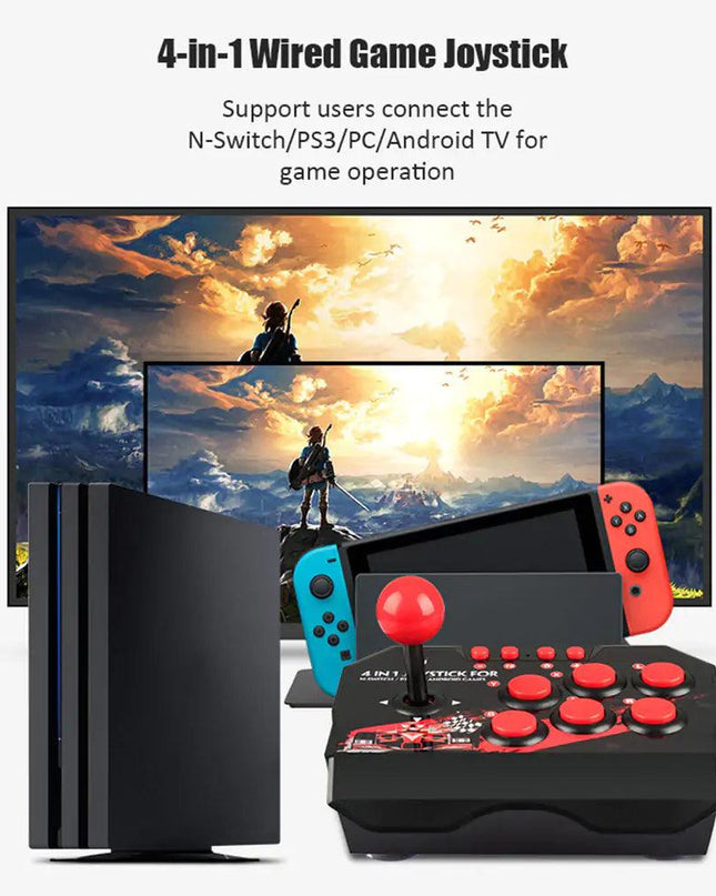 4-in-1 USB Wired Game Joystick Retro Arcade