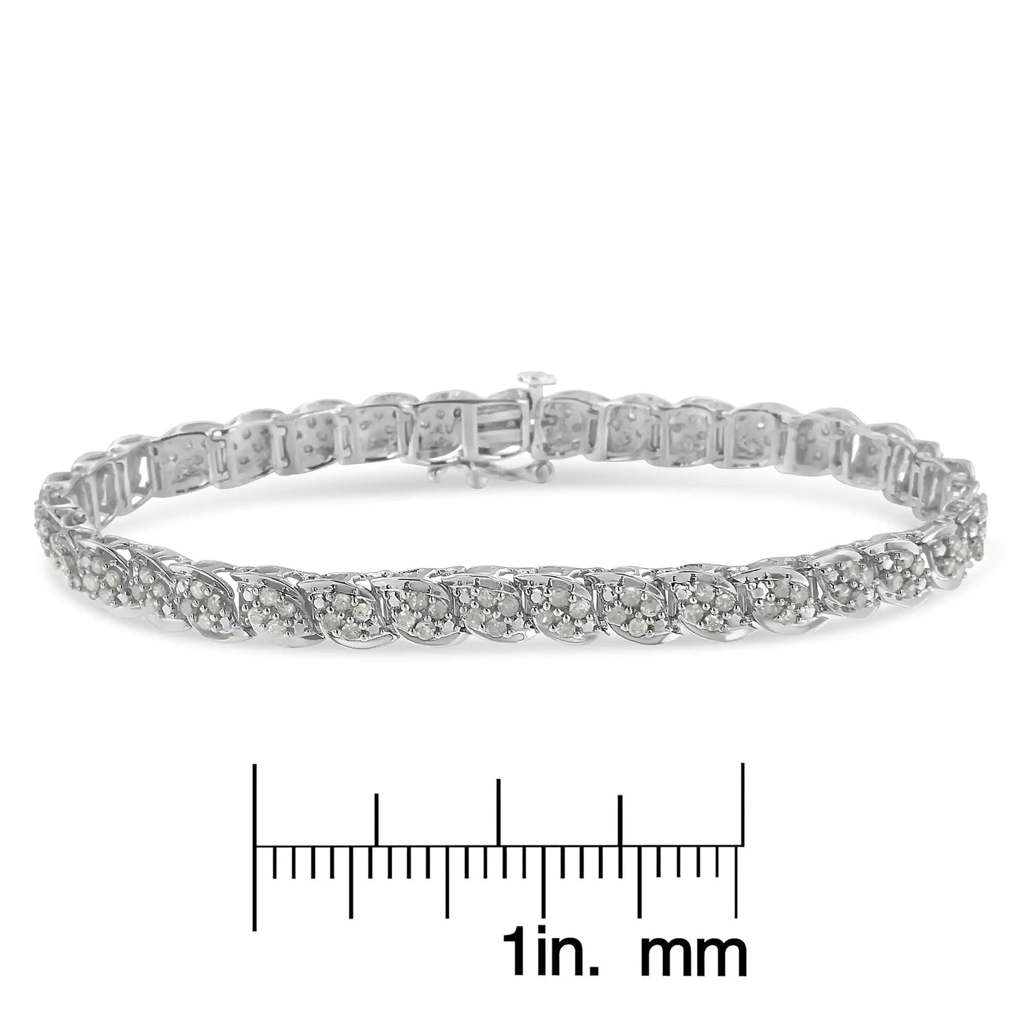 Sterling Silver Diamond Link Bracelet (2 cttw, I-J Color, I3 Clarity)