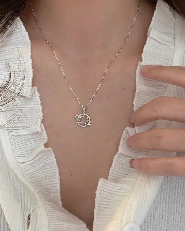 Planet Star Zircon Necklace