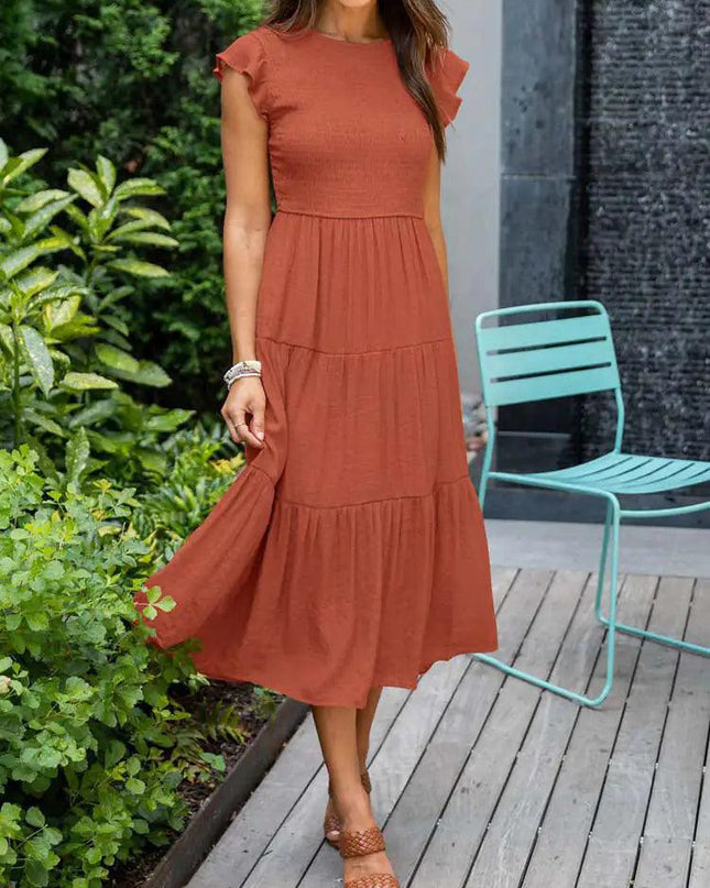 Plain Charm Midi Dress