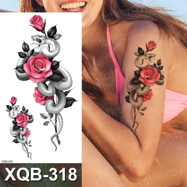 Rose Sticker Flower Belly Body Tattooo