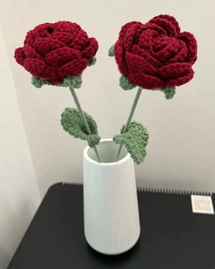 Hand Knitted Rose Flower