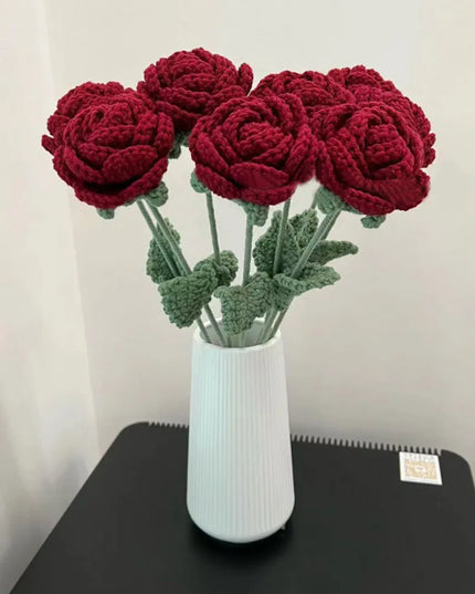 Hand Knitted Rose Flower