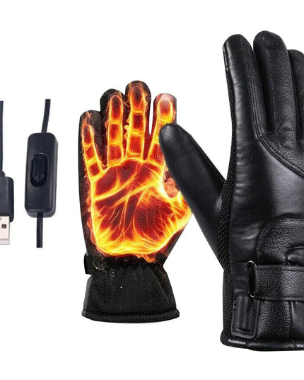 Electric USB Heated Gloves Winter Warming Thermal Ski Snow Hand Warm Windproof
