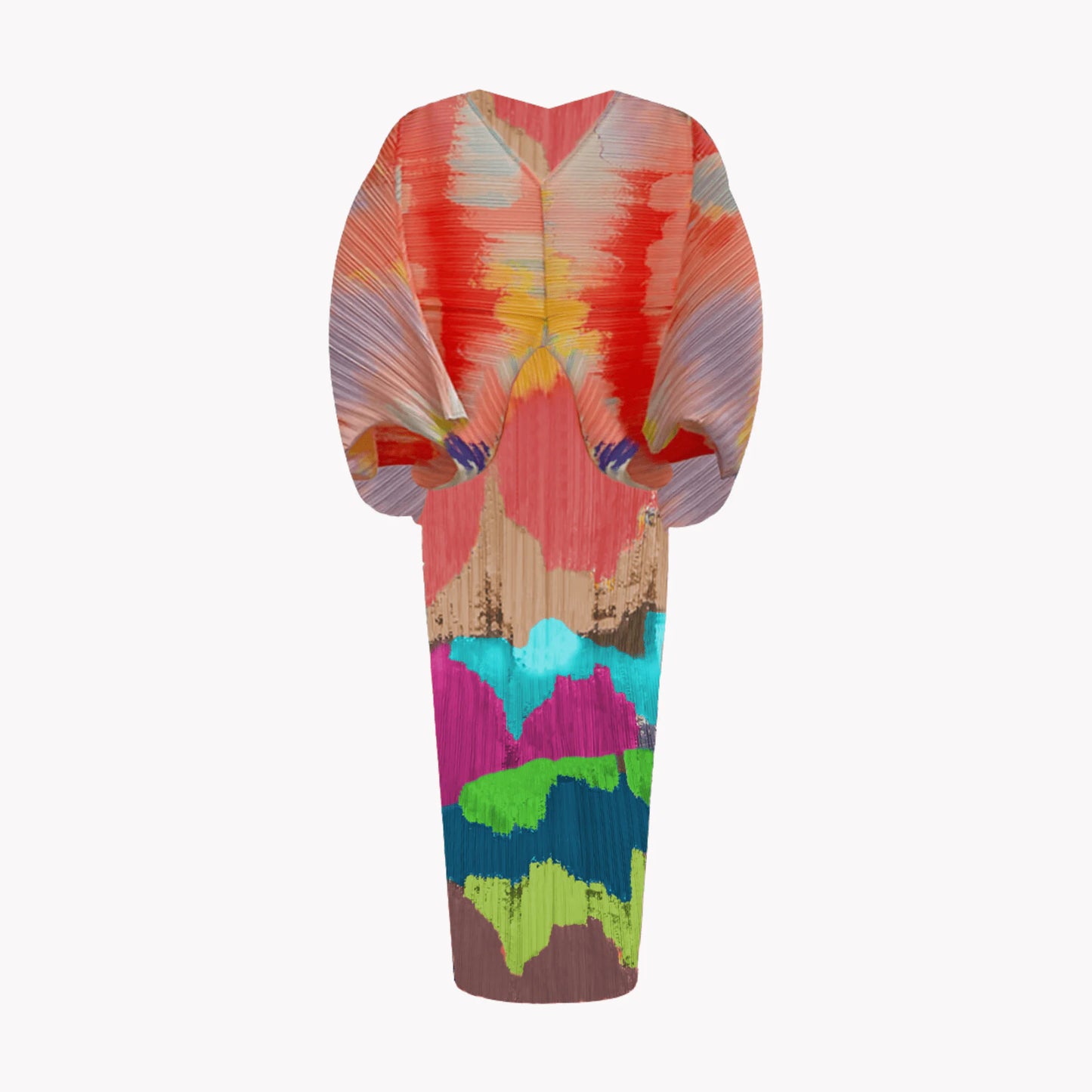 Abstract Paintsplat Pleated Dress