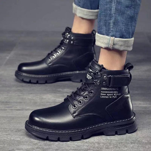 Leather Shoes High Top Fashion Winter Boots