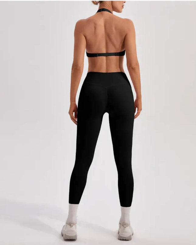 Nude Feel Breathable Halter Beauty Back Yoga Bra – Tight Fitness Top