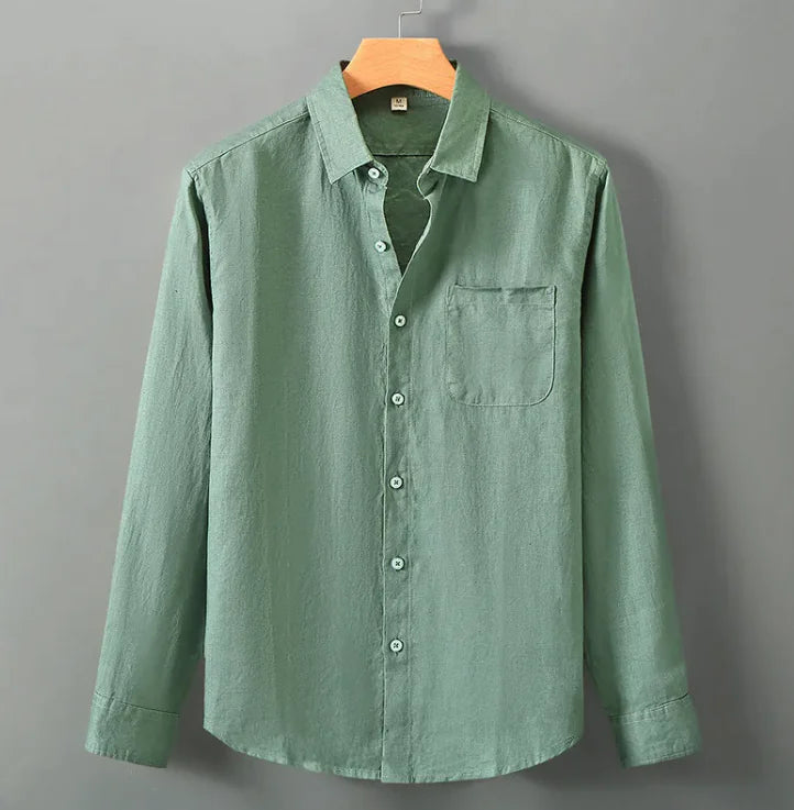 Breezy Linen Stand-Collar Shirt