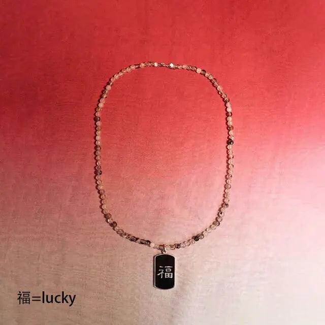 Retro Geometric Chinese Letters Pendant