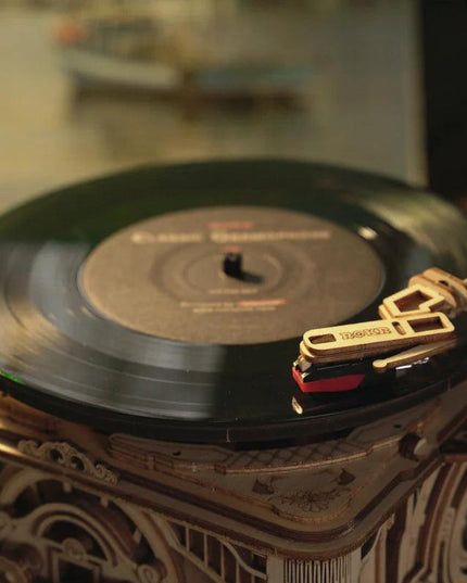 DIY Wooden Mechanical Phonograph Puzzle