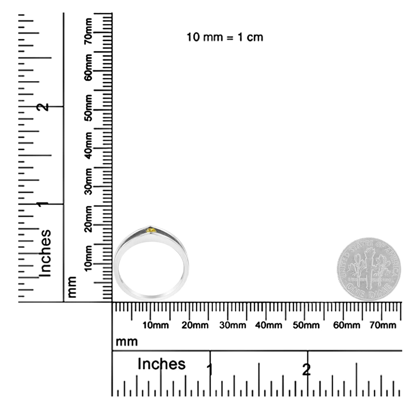 10K White Gold Treated Yellow Diamond Promise Ring (1/10 Cttw, Yellow Color, I2-I3 Clarity)