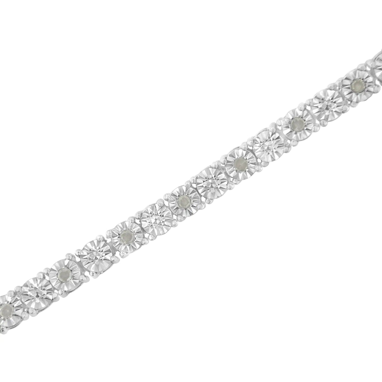 .925 Sterling Silver 1/4 Cttw Diamond Illusion-Set Miracle Plate Tennis Bracelet (I-J Color, I3 Clarity) - 7"