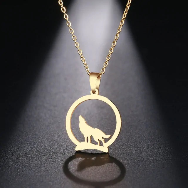 Wolf On The Hill Pendant Necklace