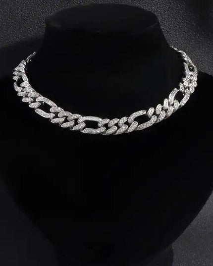 White/Gold Plated Cuban Necklace