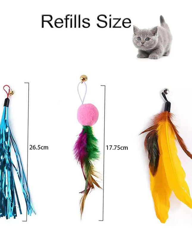Retractable Cat Feather Toy for Indoor Cats