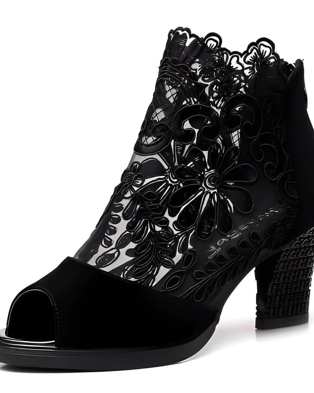 Shoes Lace Mesh High Heels