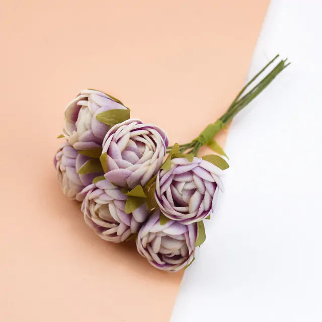 6 Pieces Silk Tea Roses Buds