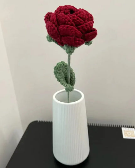 Hand Knitted Rose Flower