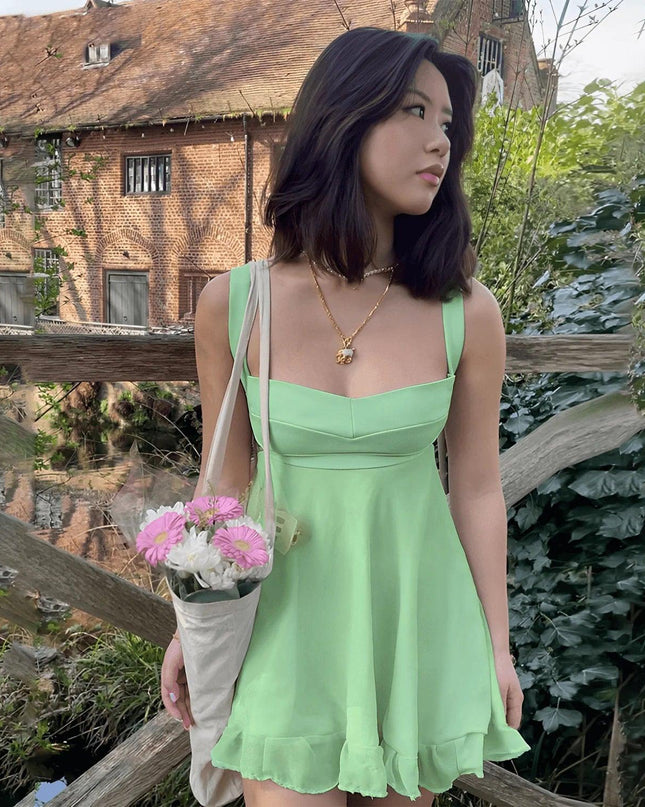French Green Dress