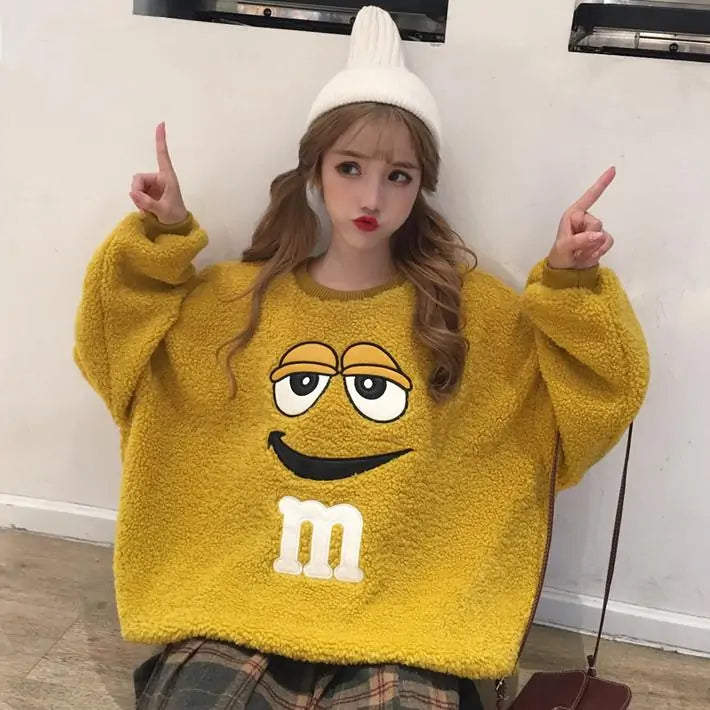 Fuzzy M&M Sweater