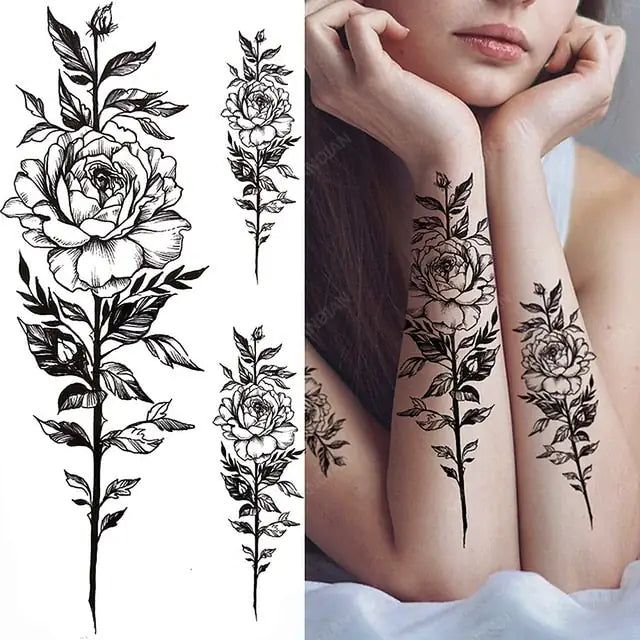 Flowers and Animals Body Tattoos