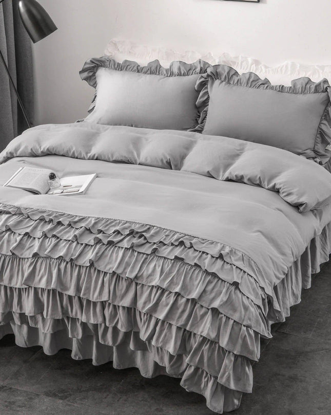 Pure Color Washed Cotton Four-piece Set