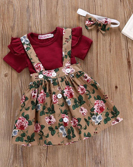 Romper Strap Dress Set