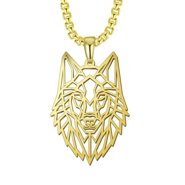 Hollow Cut Wolf Necklace Chain Choker