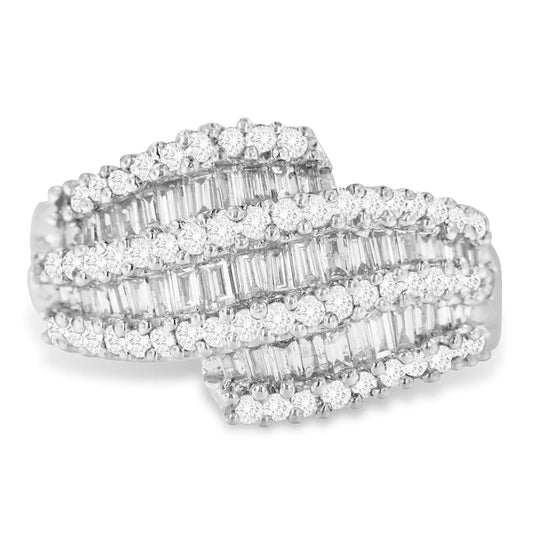 14K White Gold Diamond Cocktail Ring Band (1 3/4 Cttw, H-I Color, SI2-I1 Clarity)