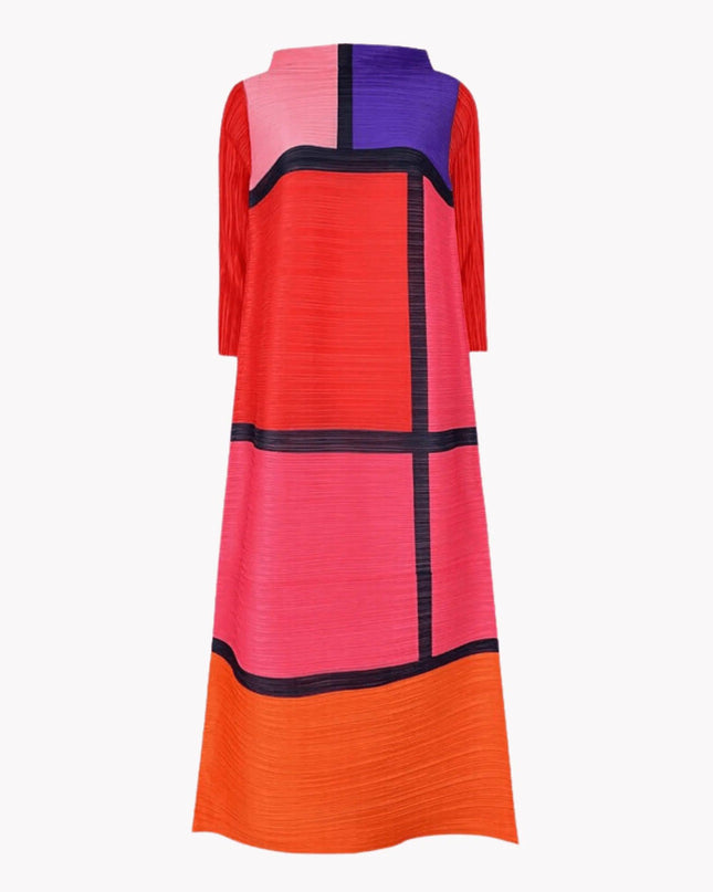 Colorblock Pleated Dress