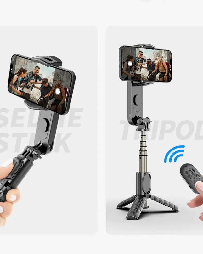 Handheld Gimbal Stabilizer Mini Selfie Stick Tripod with Removable Fill Light
