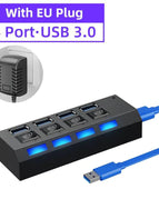 104*35*21mm, 164*35*21mm / 4 Port USB 3.0 with EU Plug