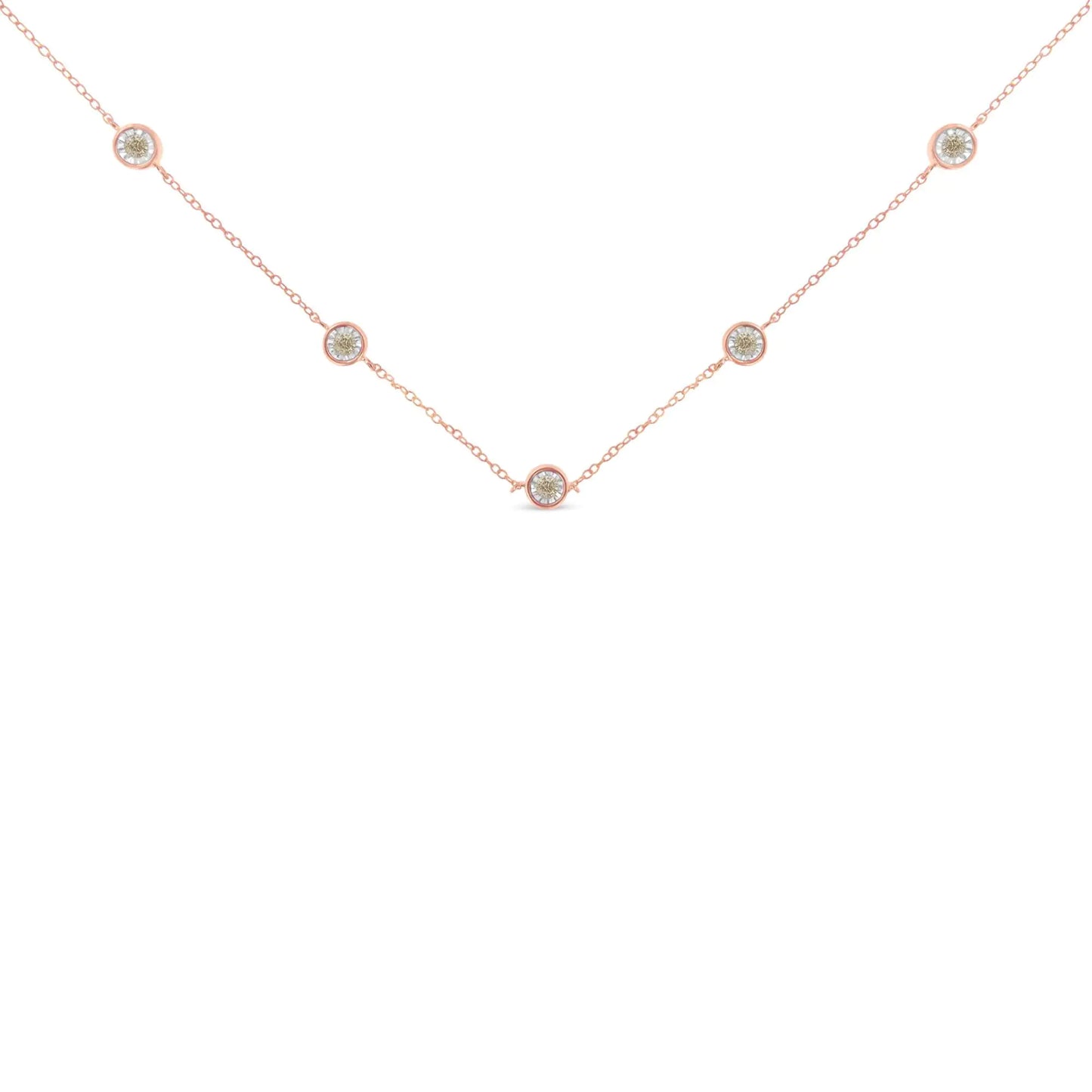 Sterling Silver Diamond Station Necklace (1/2 cttw, K-L Color, I2-I3 Clarity)