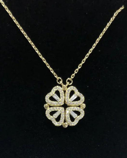 Heart-to-Heart Four-Leaf Clover Necklace
