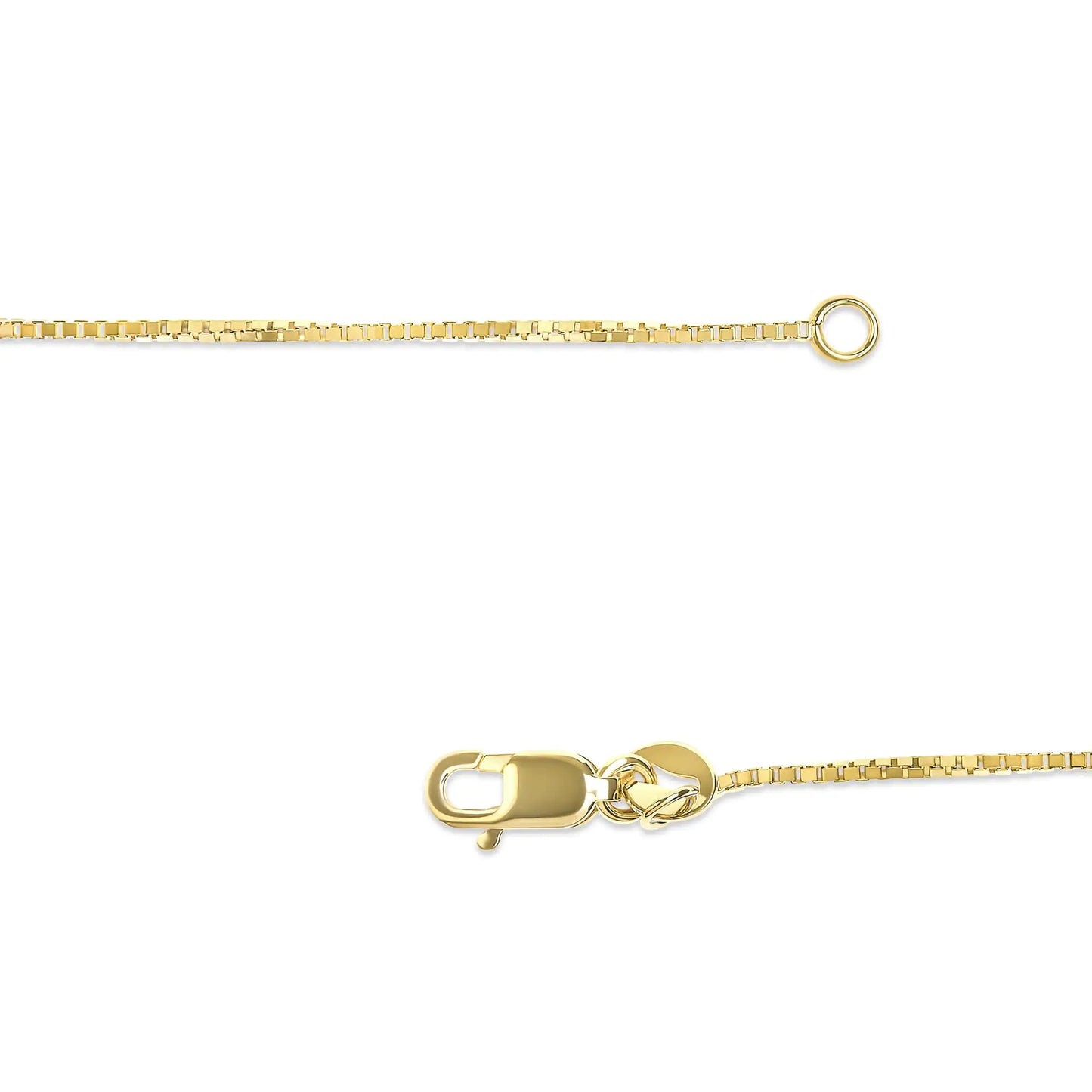 Unisex Solid 14K Gold 0.75mm Classic Box Chain Necklace