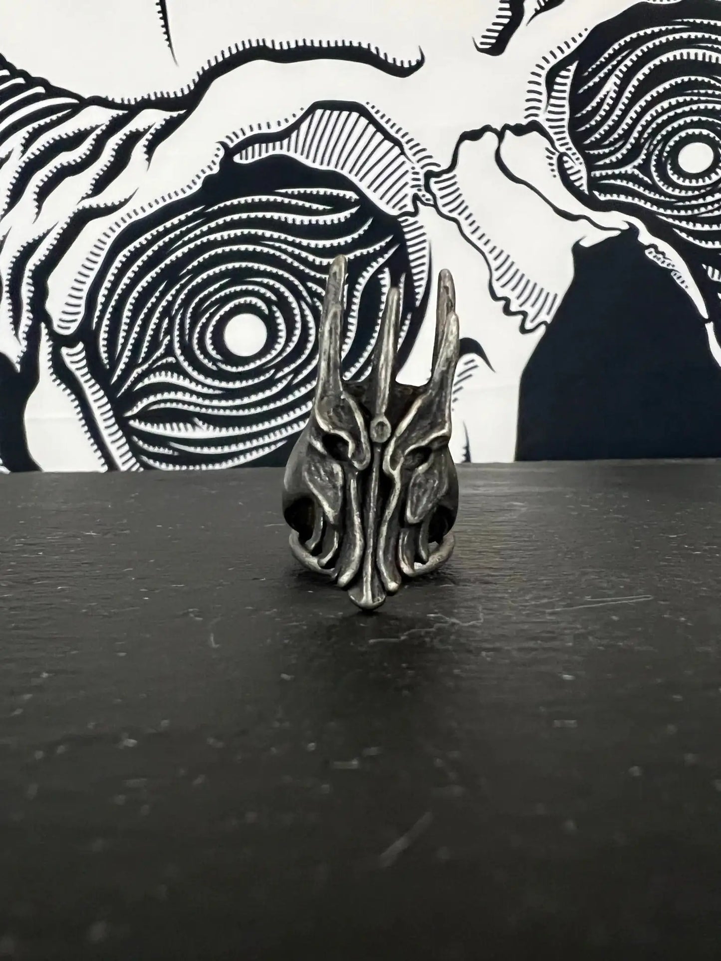 Vintage Black Helm of Sauron Ring