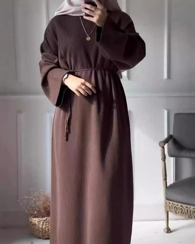 Women's Casual Knit Dress with Lace-Up