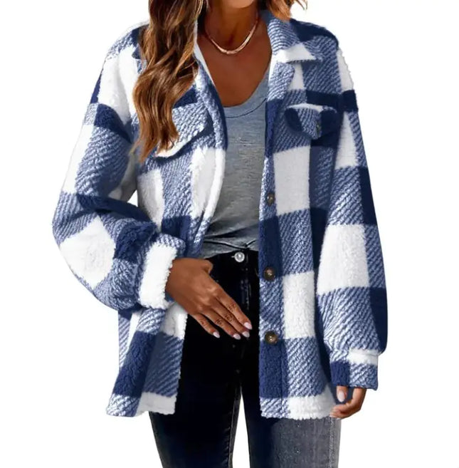 Plush Plaid Women's Jacket
