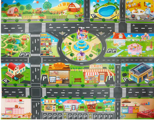 Play Mat with Vehicles & Traffic Signs