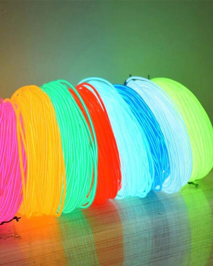 Neon LED Light Glow EL Wire String Strip Rope Tube Decor Car Party + Controller