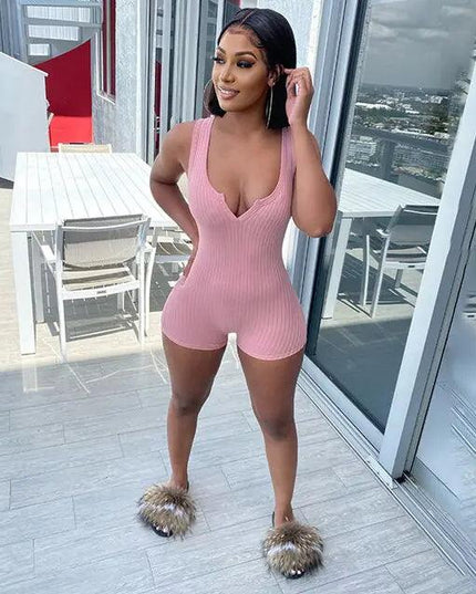 Summer Ribbed Knitted Playsuit