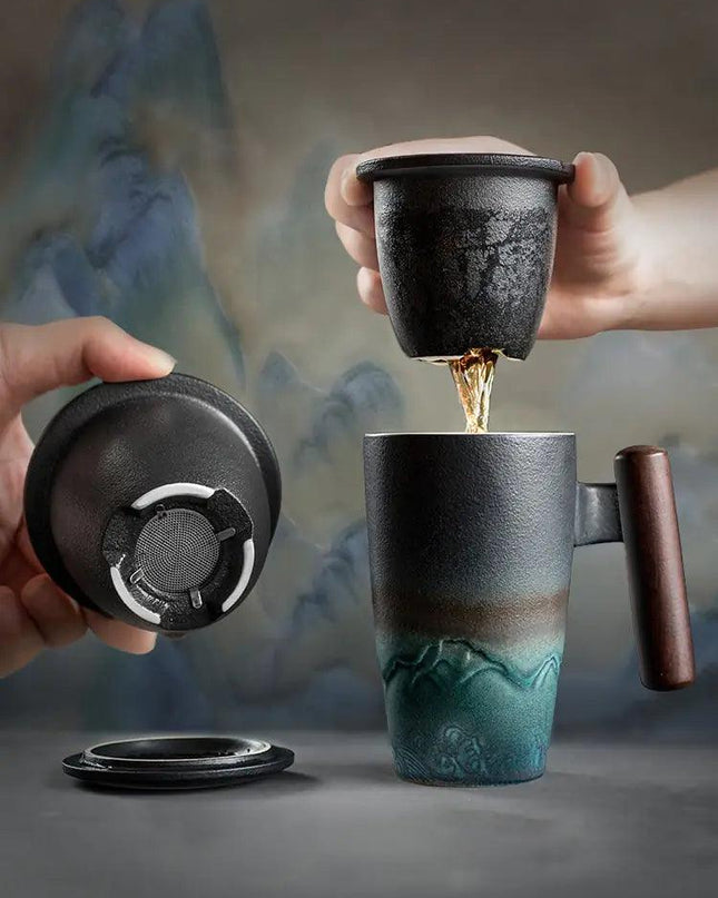 Retro Ceramic Coffee Mug Set