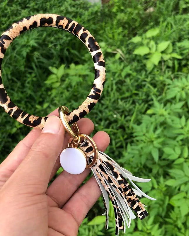 Pure Leather Tassel Pendant Bracelet