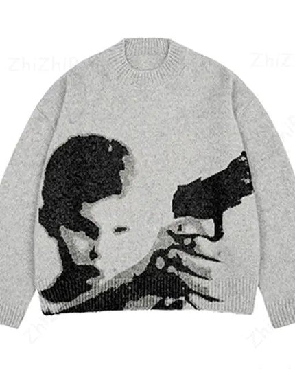 Japanese Punk Print Sweater