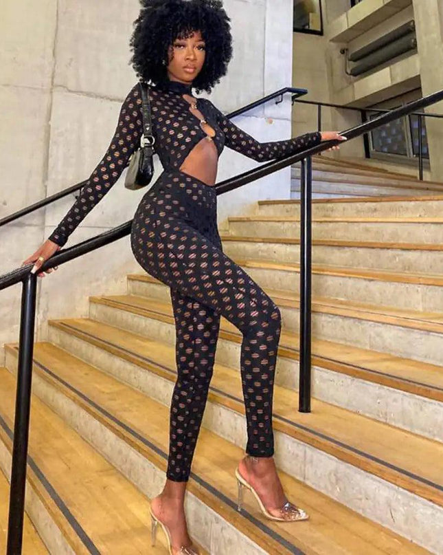 Mesh Cutout Jumpsuit