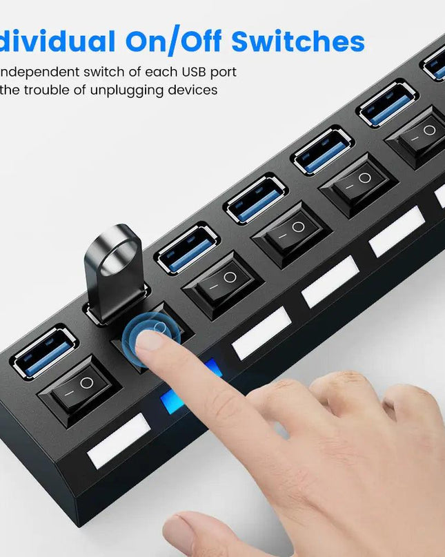 USB Hub 2.0 Hub Multi USB Splitter With Switch